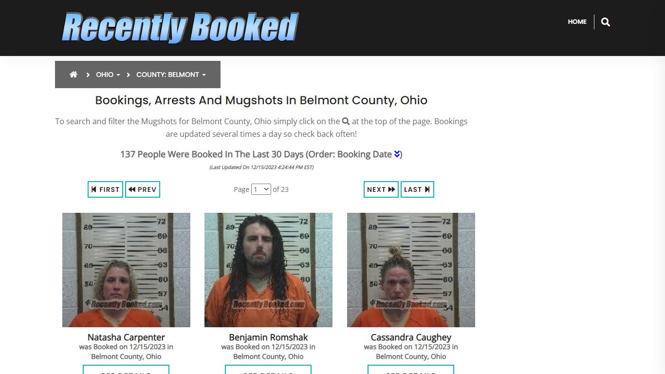 Recent bookings, Arrests, Mugshots in Belmont County, Ohio